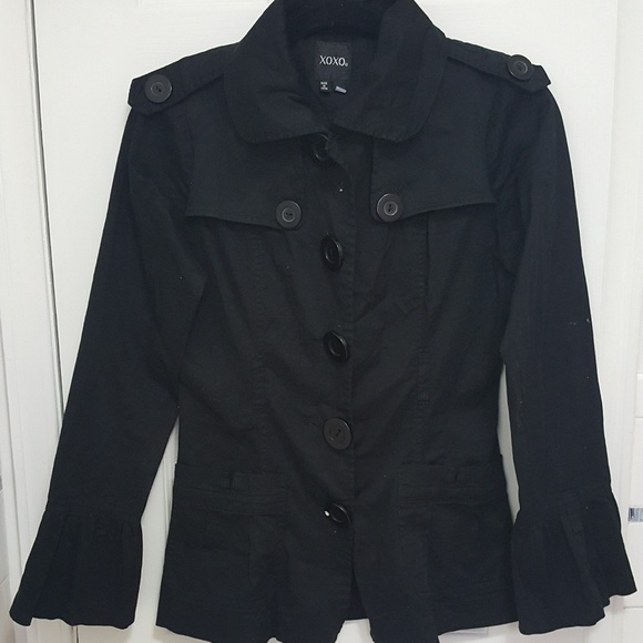 XOXO WAIST LENGTH TRENCH COAT - Picture 2 of 3